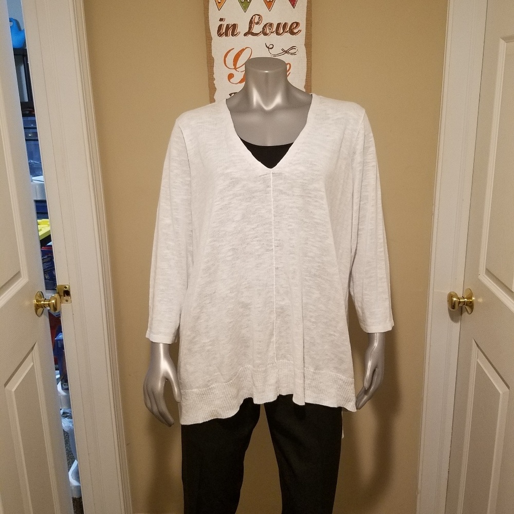 •Eileen Fisher• Linen Cotton Slub Top
